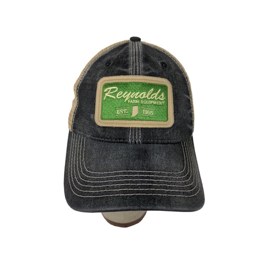 Reynolds Farm Equipment Snapback Mesh Back Hat Gray & Tan Embroidered Logo