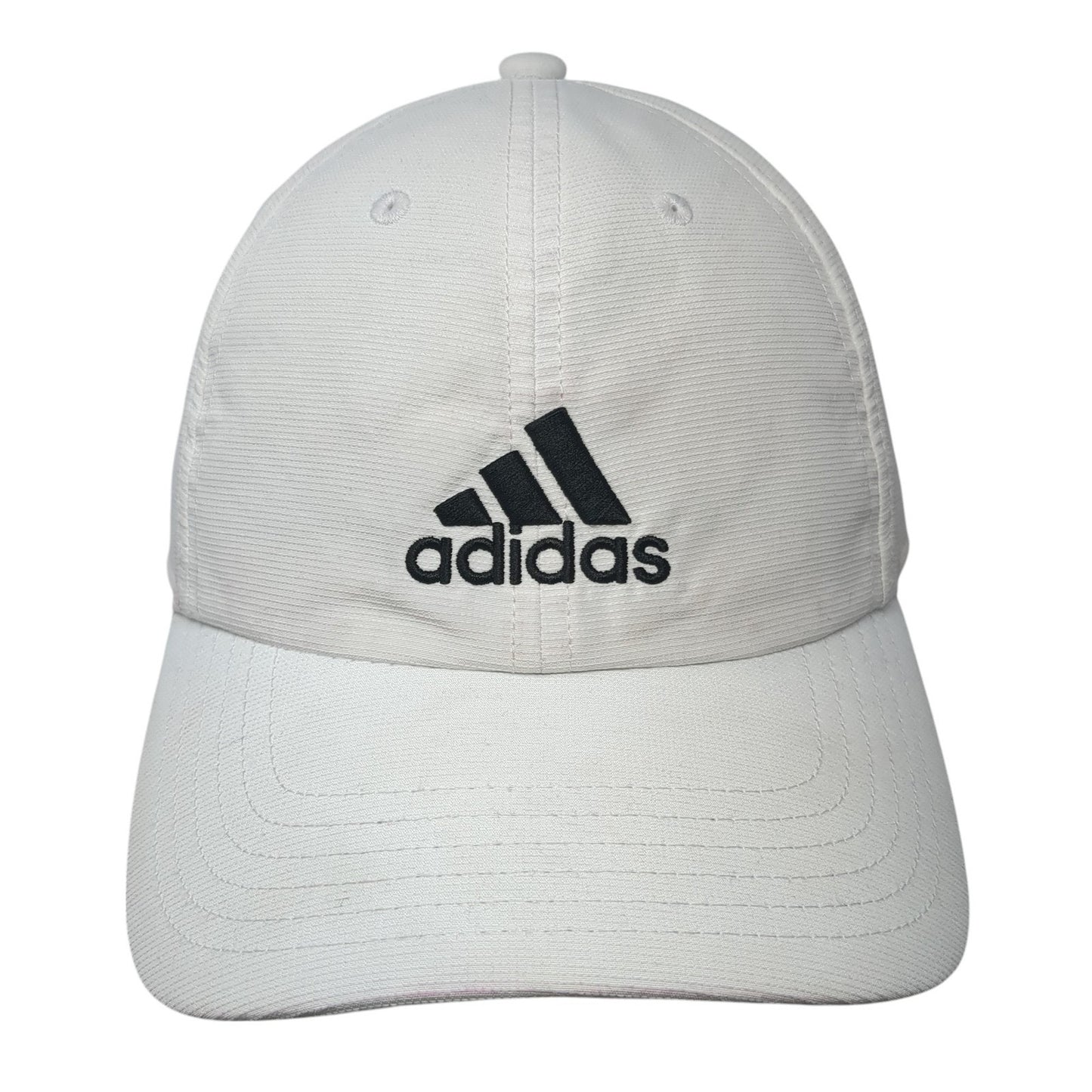 Adidas Strapback Baseball Cap White One Size Adjustable Embroidered 6 Panel