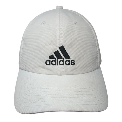 Adidas Strapback Baseball Cap White One Size Adjustable Embroidered 6 Panel