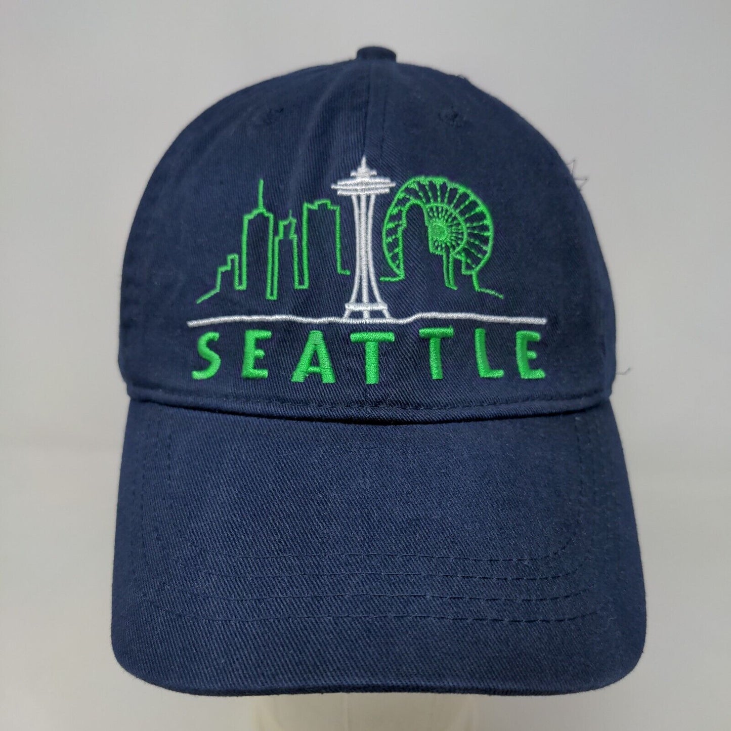 Seattle Shirt Company Men's Slideback Hat Blue Embroidered Logo Cotton