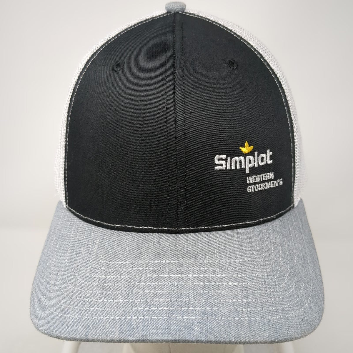 Richardson Trucker Hat Black Gray One Size Simplot Western Stockmens Snapback