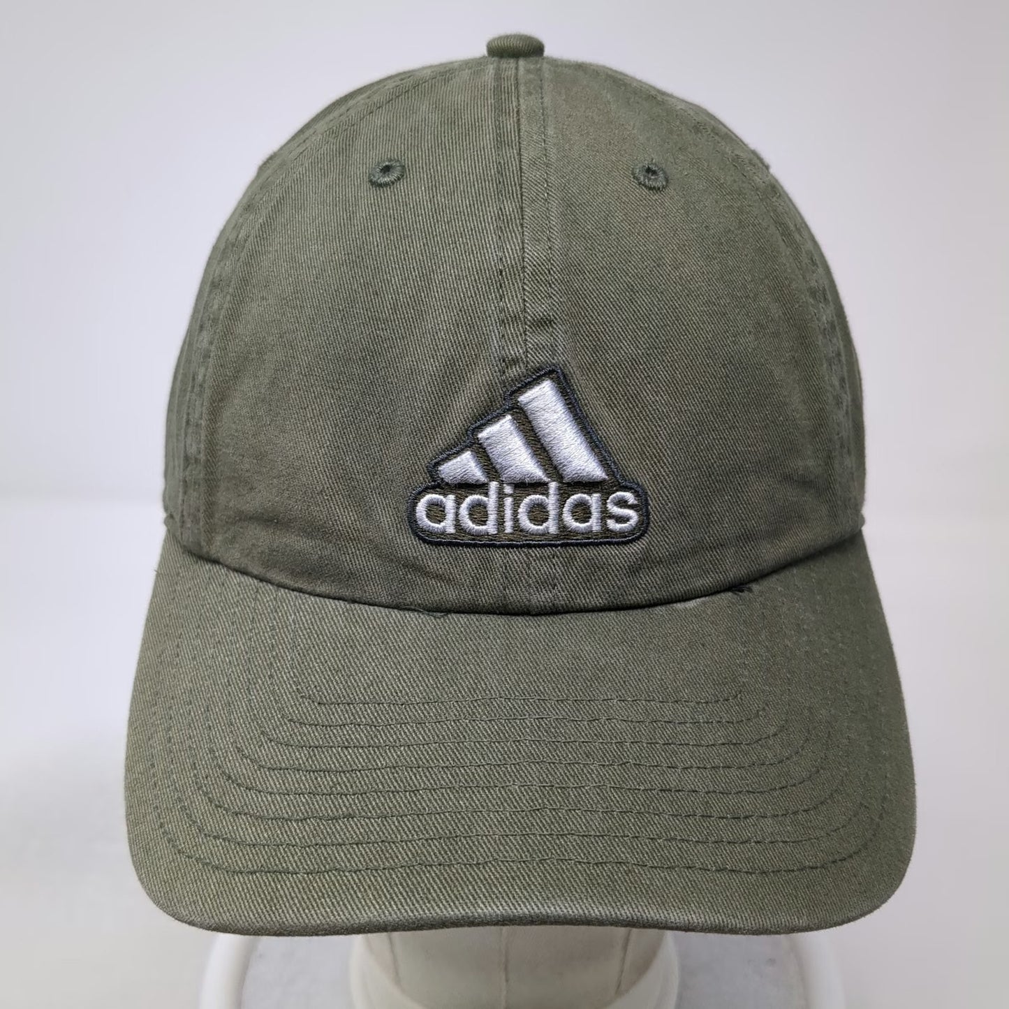 Adidas Baseball Cap Green One Size Adjustable Embroidered Logo Cotton Sport Hat