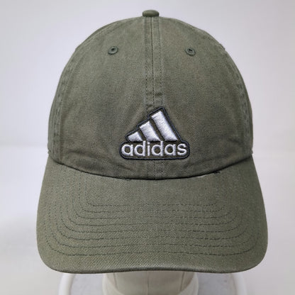 Adidas Baseball Cap Green One Size Adjustable Embroidered Logo Cotton Sport Hat