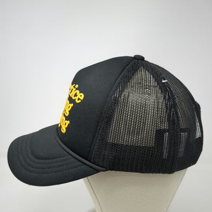 TopGolf Trucker Hat Black One Size Practice Swing King Snapback Mesh Golf Rope