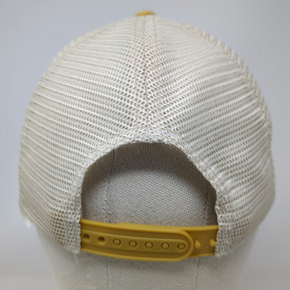 Farnam Trucker Hat Yellow OSFM Leather Patch Mesh Back Snapback Horse Care Cap