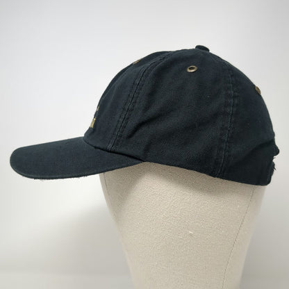 Rockport Baseball Cap Black OSFM Lighthouse Logo Gold Embroidery Slideback Hat