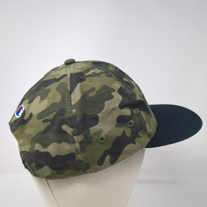 Champion 5 Panel Green Black OSFM Camo Flat Brim Snapback Cotton Hat Streetwear