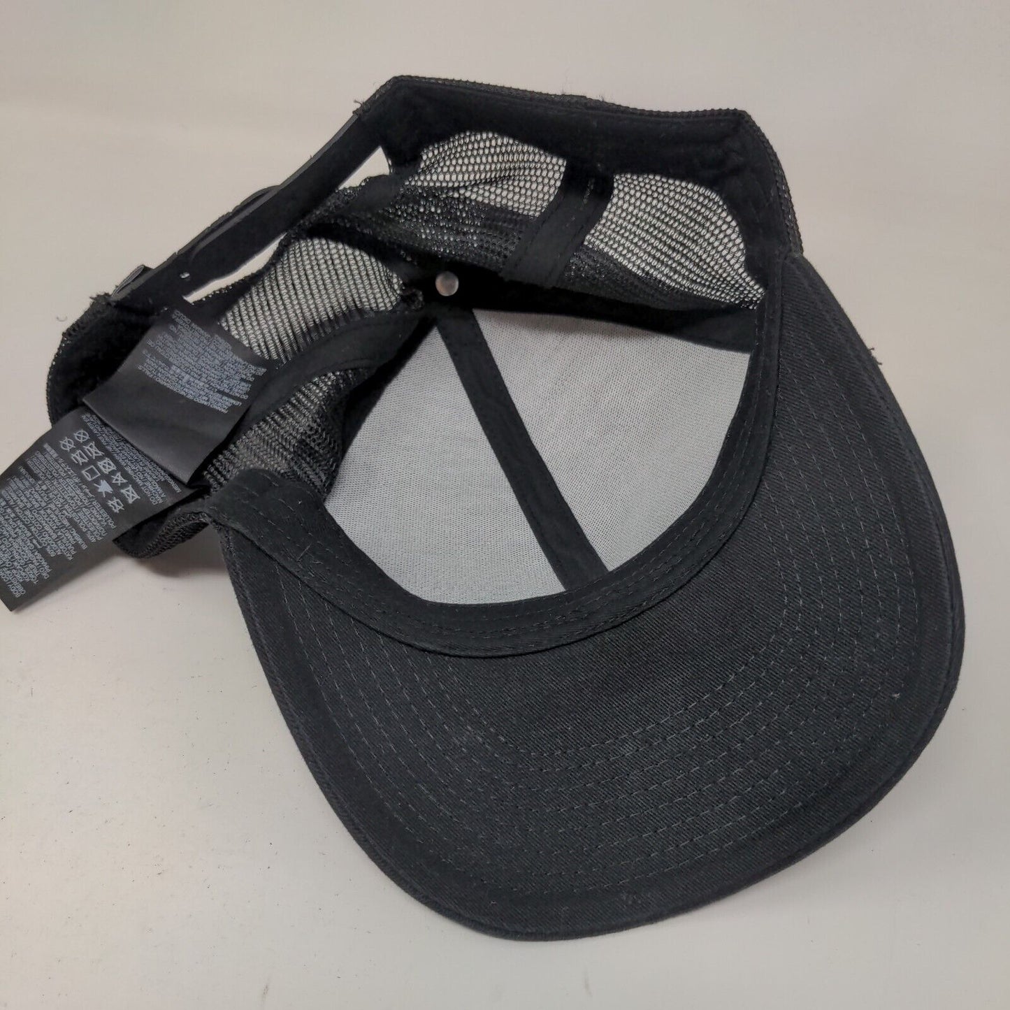 Hurley Snapback Mesh Back Trucker Hat Black One Size Embroidered