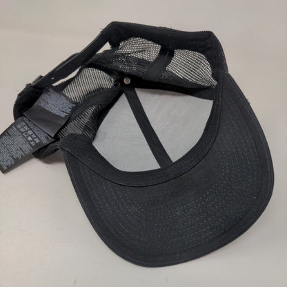 Hurley Snapback Mesh Back Trucker Hat Black One Size Embroidered