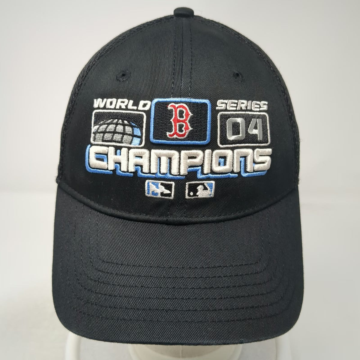Boston Red Sox MLB New Era Baseball Cap Black One Size 2004 Champions Mesh Hat