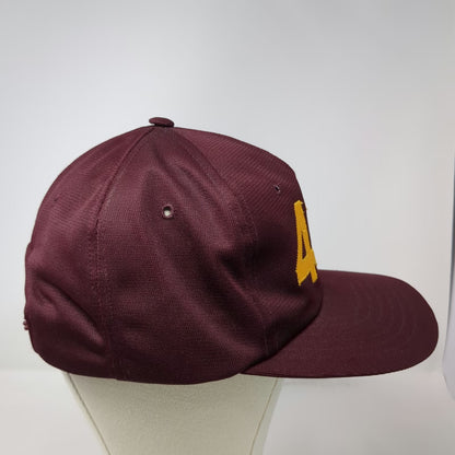 Young An Snapback Hat Red 7 5/8 Yellow 406 Graphic Green Under Brim Polyester
