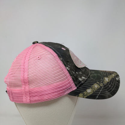 Tractor Supply Company Womens Strapback Mesh Back Hat Pink Camo Embroidered Logo