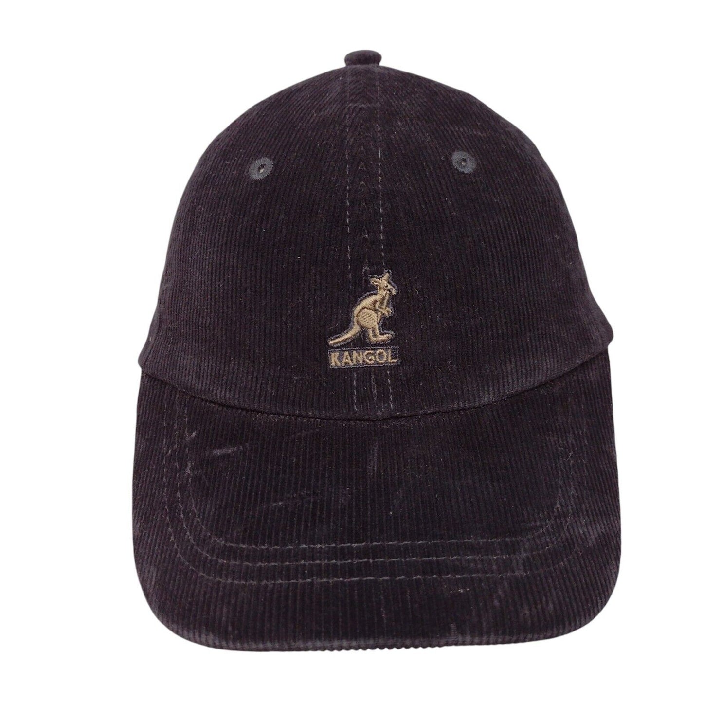 Kangol Slideback Hat Black Size L Corduroy Hat Cotton Blend Embroidered Logo