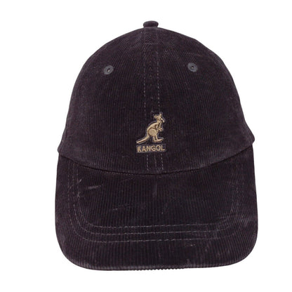 Kangol Slideback Hat Black Size L Corduroy Hat Cotton Blend Embroidered Logo