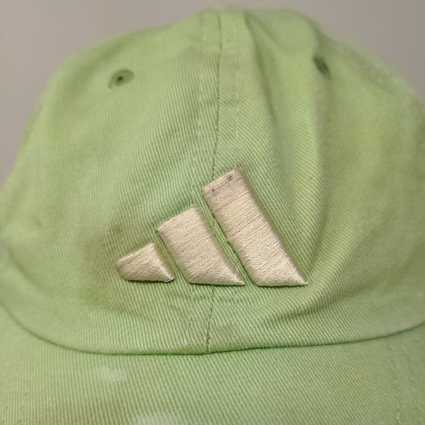 Adidas Boy's Slideback Hat Green Adjustable Embroidered Logo Distressed