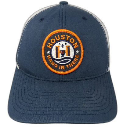 Hooey Trucker Hat Blue White One Size Houston Hang In There Patch Snapback Mesh