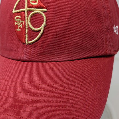 '47 San Francisco 49ers NFL Red One Size Strapback Cap Hat Shield Logo Cotton