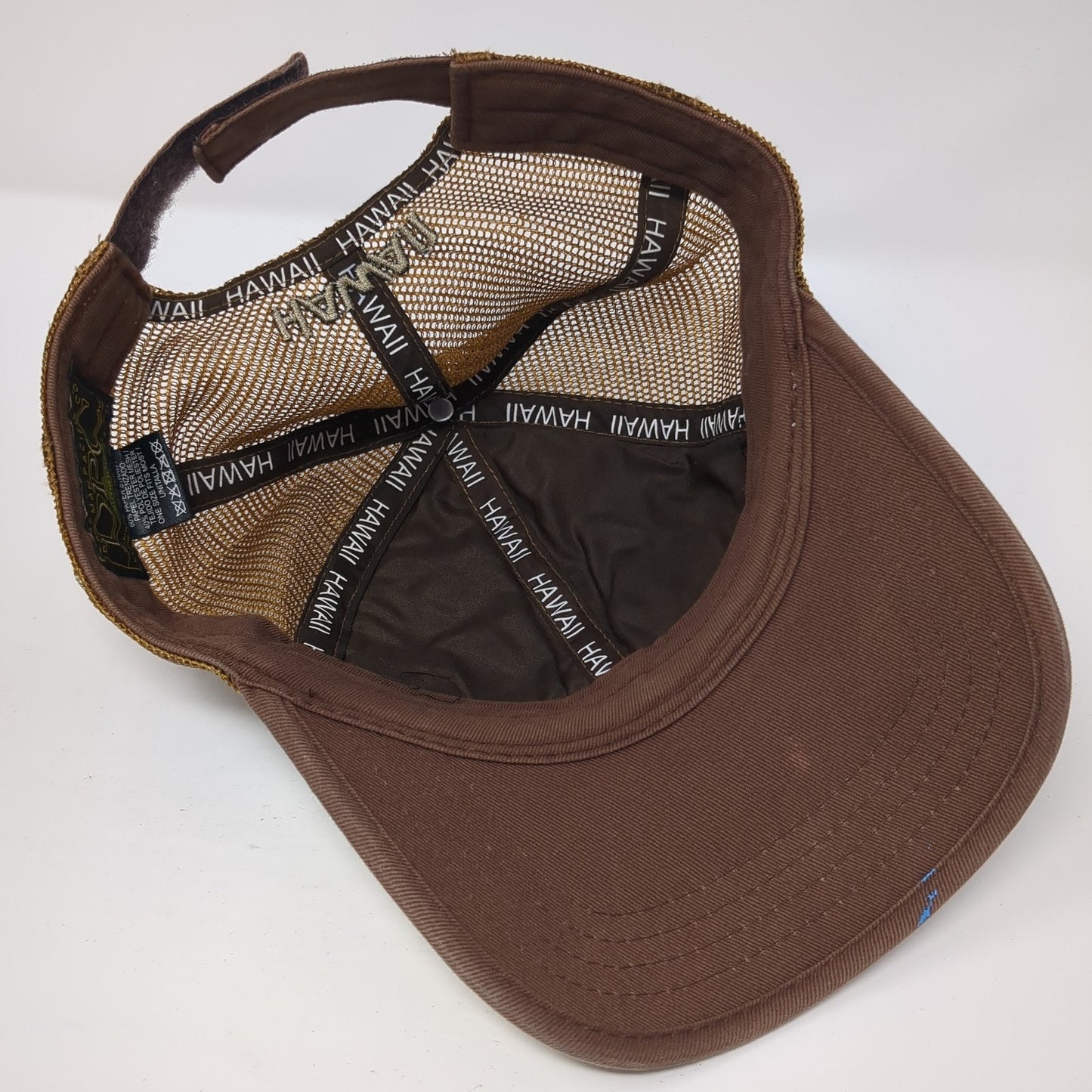 Hawaii Straw Weave Trucker Hat Brown OS Adjustable Mesh Back Dorfman Pacific Co.