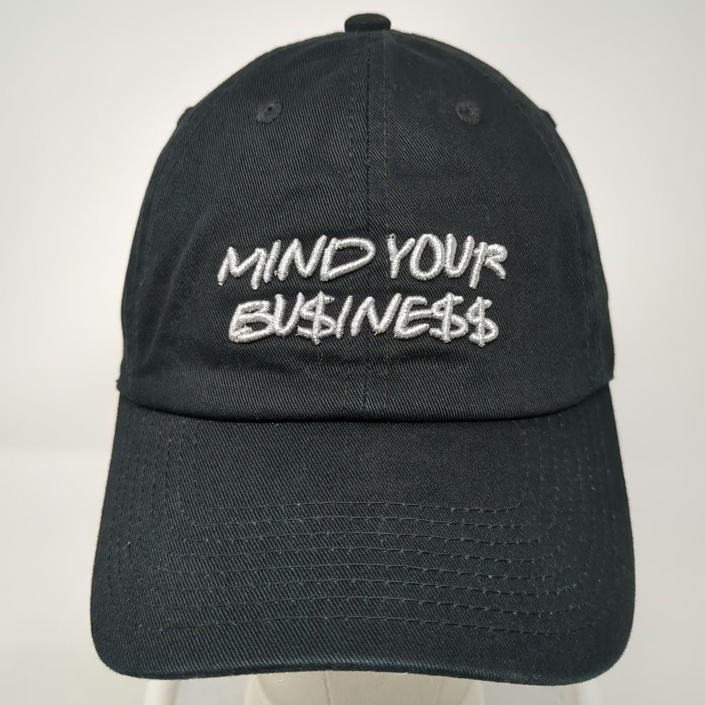 Field Grade Baseball Cap Black One Size Mind Your Business Dollar Sign Logo Hat