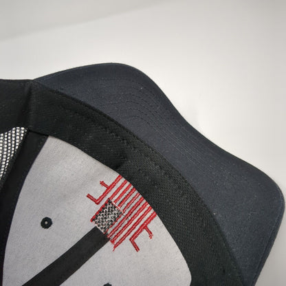 USA Flag Snapback Trucker Hat Black OS Adjustable Embroidered Mesh Classic Caps