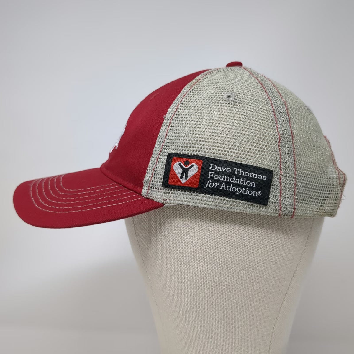 Wendy's Logo Trucker Hat Red One Size Dave Thomas Foundation Adoption Snapback