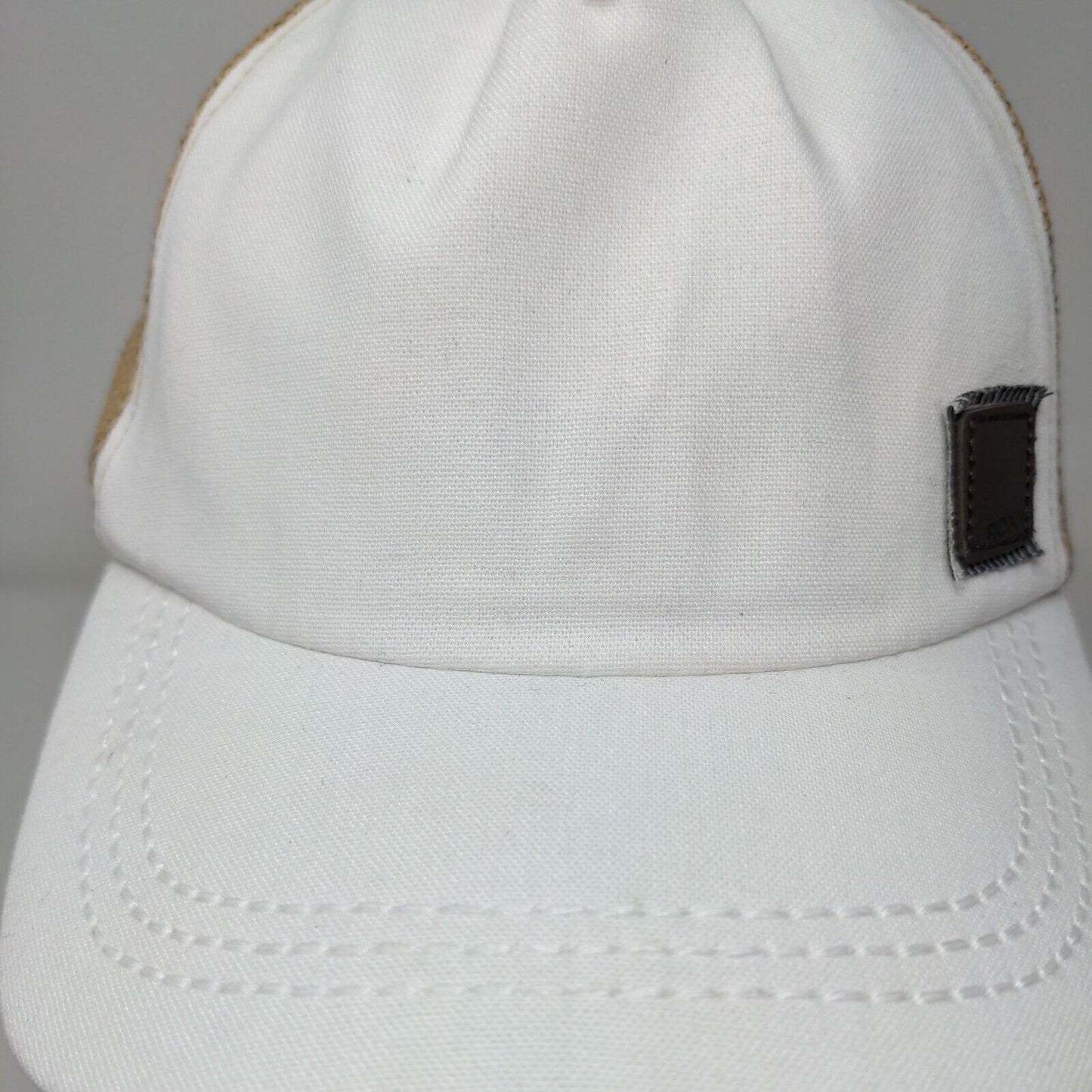 Roxy Strapback Hat Multi One Size Adjustable Colorblock Leather Patch