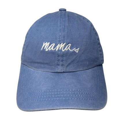 Mama Slideback Hat Blue One Size Adjustable Embroidered Solid 6 Panel