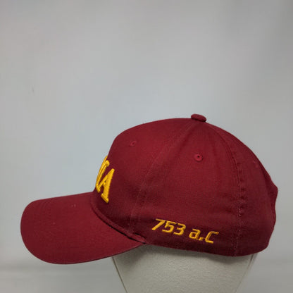 Roma 753 A.C Strapback Hat Red One Size Embroidered 6 Panel Italia