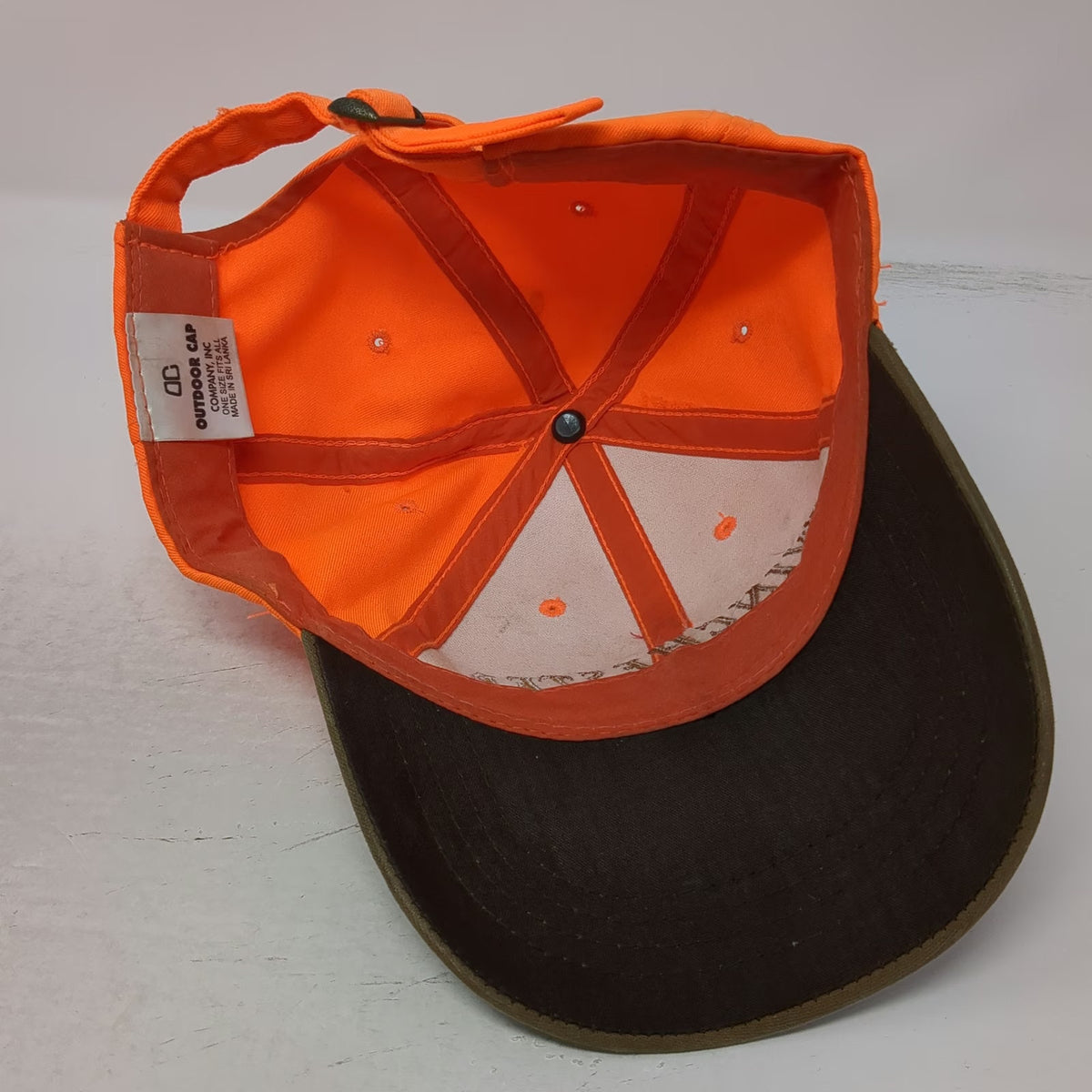 Winchester Baseball Cap Orange One Size Brown Embroidered Slideback Hunting Hat