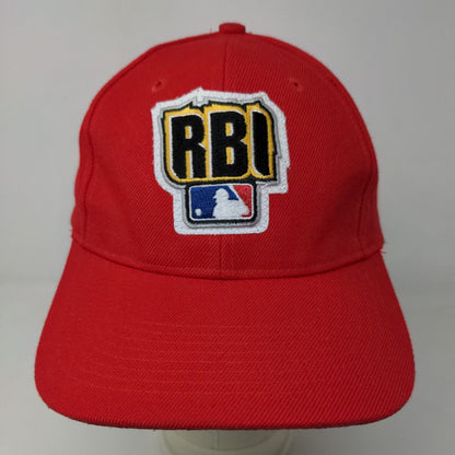 San Sun Boy's Snapback Hat Red Size OSFA Embroidered RBI MLB Logo