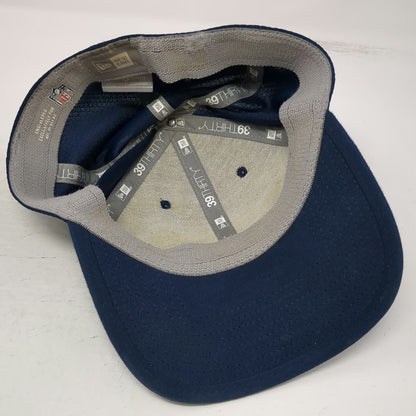 New Era New England Patriots NFL Blue One Size Cap Stretch Fit Hex Brim Logo Hat