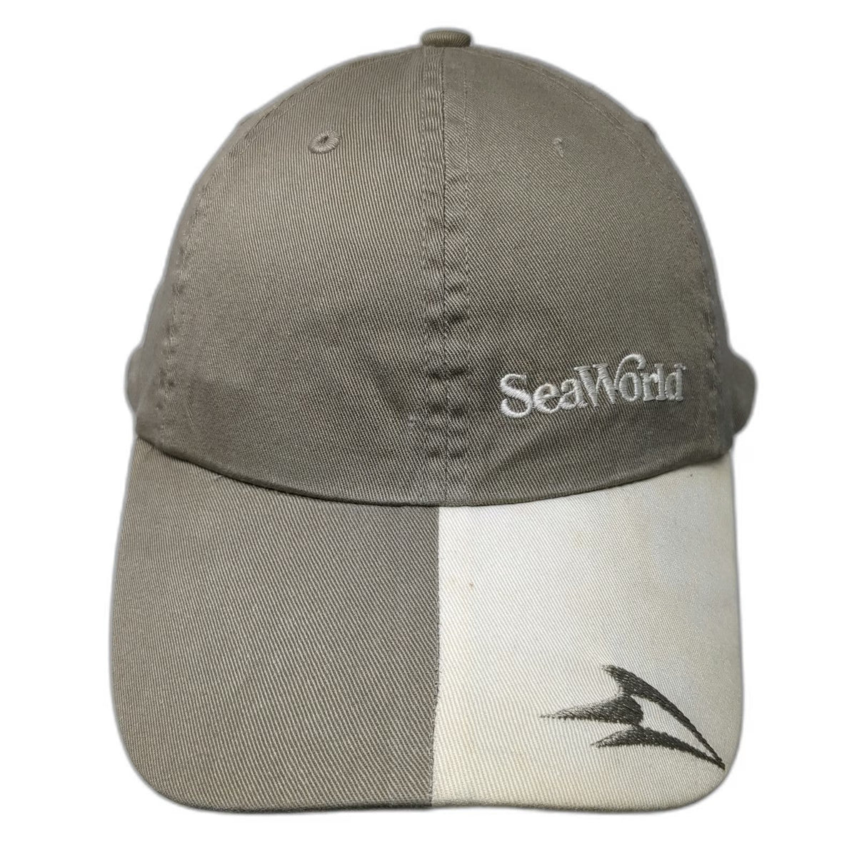 SeaWorld Baseball Cap Brown White One Size Hat Adventure Parks Whale Tail Logo
