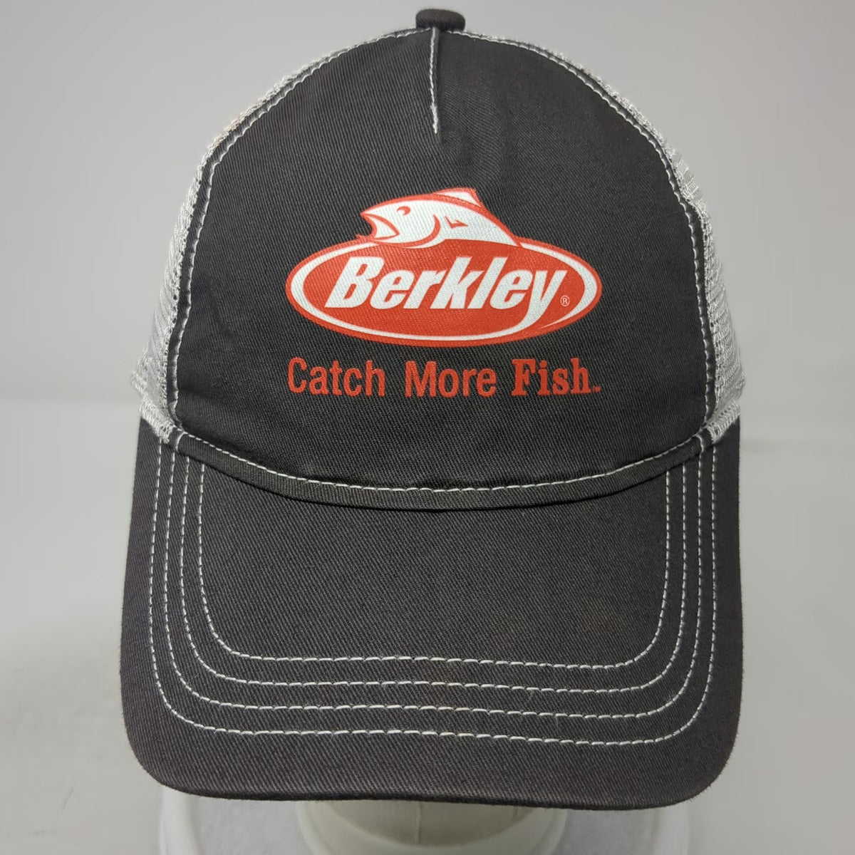 TB Headwear Berkley Fishing Catch More Fish Gray Trucker Hat One Size Snapback