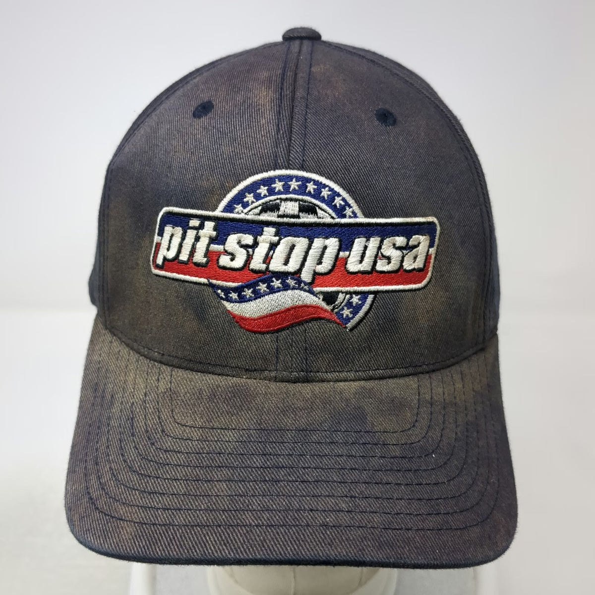 Port Authority pit-stop-USA Embroidered Logo Baseball Cap Blue XL Fitted Hat