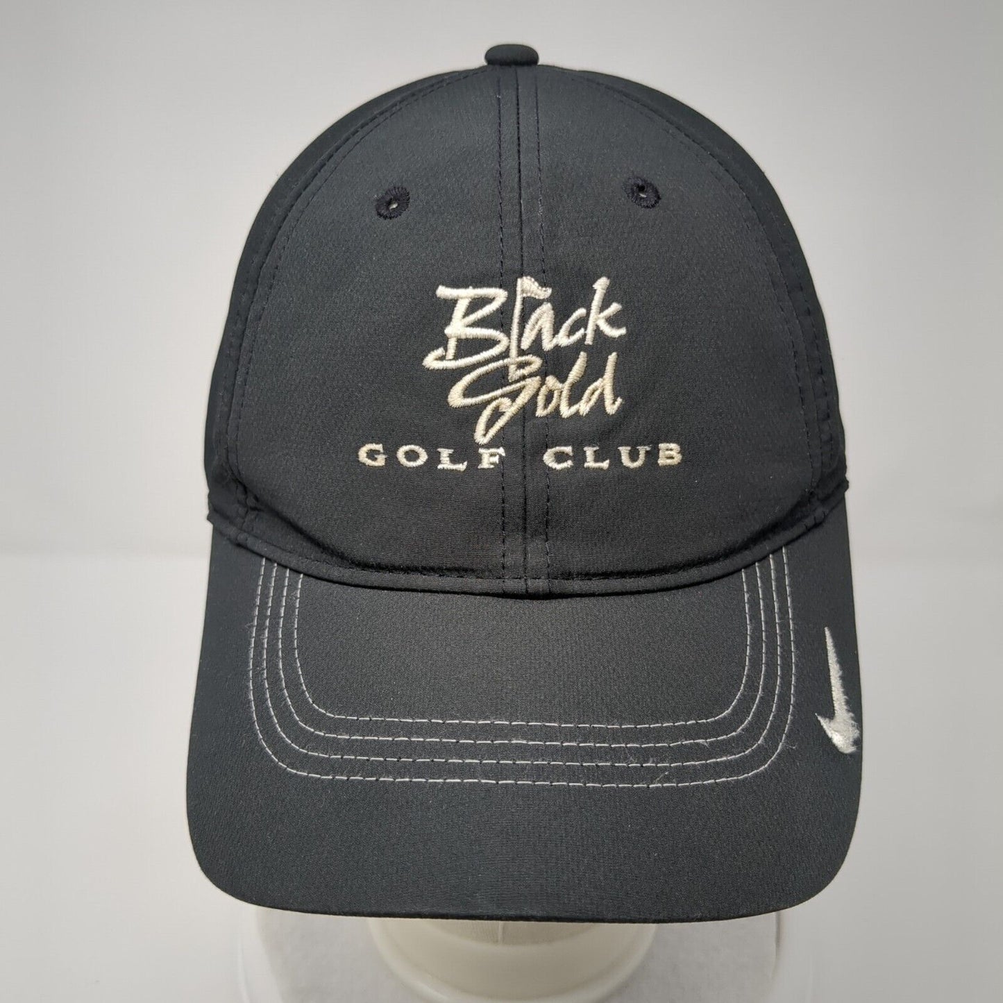 Black Gold Golf Club Snapback Hat Black OSFM Nike Embroidered 6 Panel