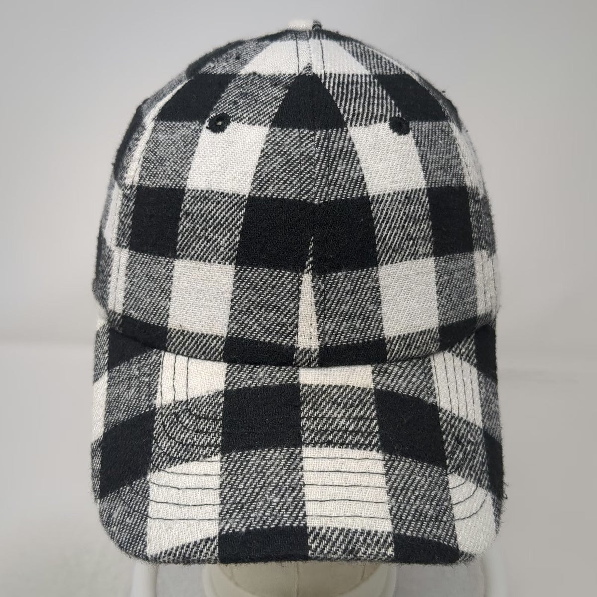 KBETHOS Baseball Cap Black White One Size Buffalo Plaid Checkered Slideback Hat