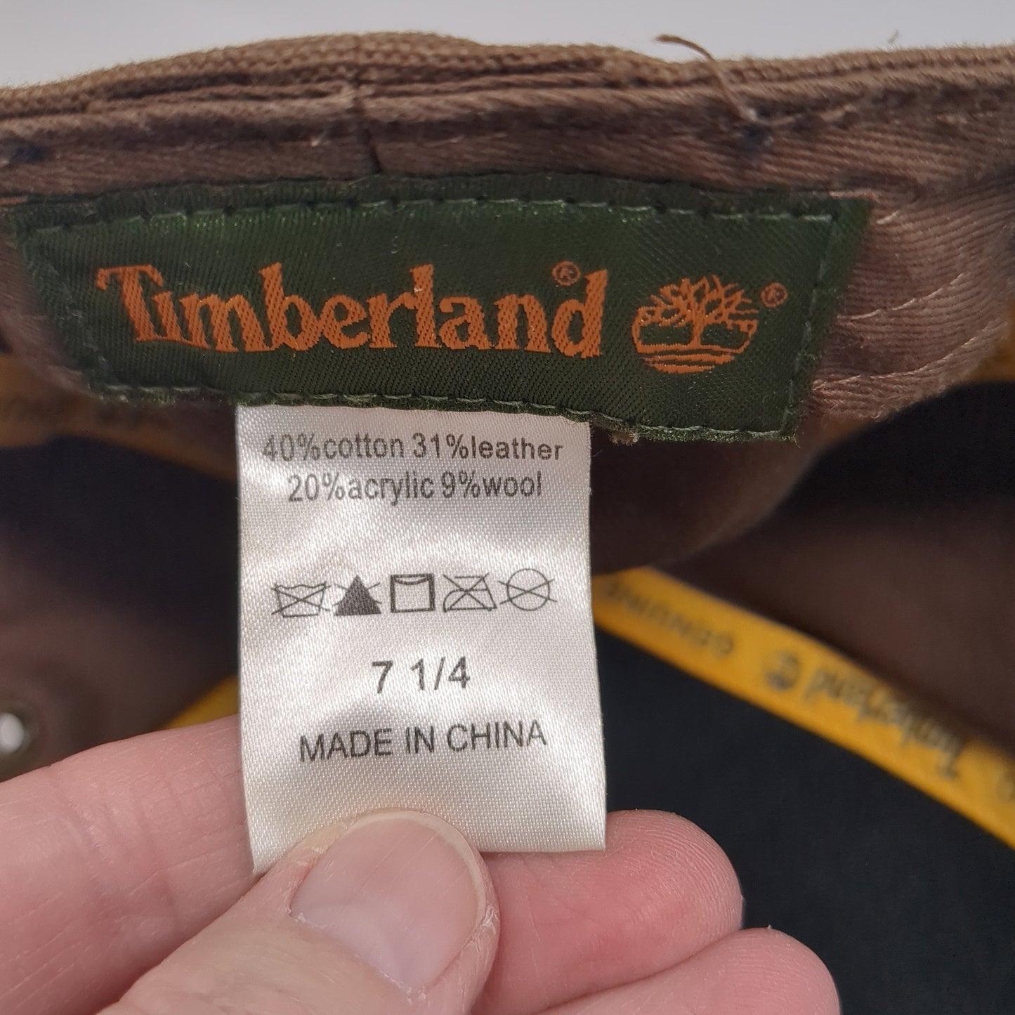 Timberland Fitted Hat Brown 7 1/4 Embroidered Logo Colorblock Outdoor