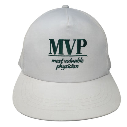 MVP Most Valuable Physician Slideback Hat White One Size Leather Strap