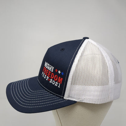 Devin Nunes Freedom Fest 2021 Snapback Trucker Hat Blue One Size Outdoor
