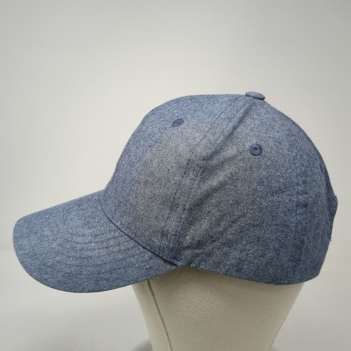 Hat Attack Baseball Cap Blue One Size Strapback Solid Curved Bill Cotton Hat