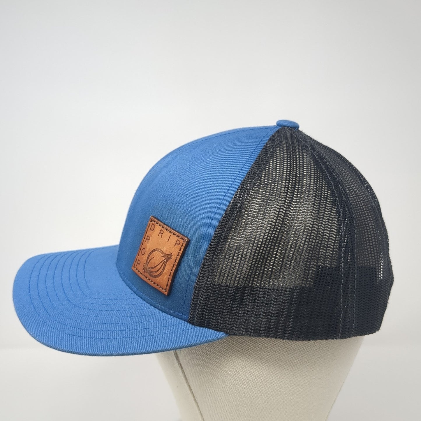 Drip Drop Patch Snapback Mesh Back Trucker Hat Black One Size 6 Panel