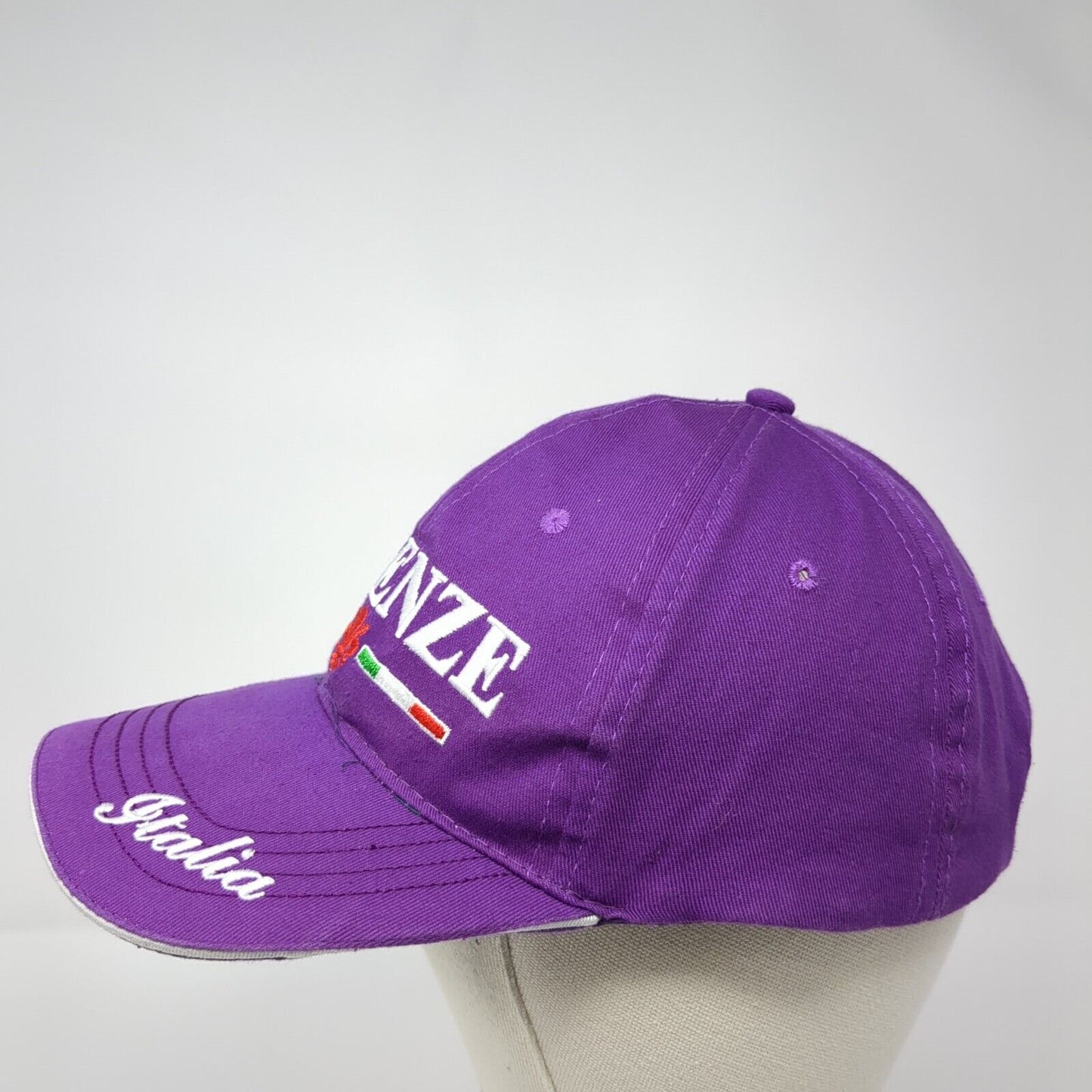 Firenze Italia Strapback Hat Purple One Size Adjustable Embroidered