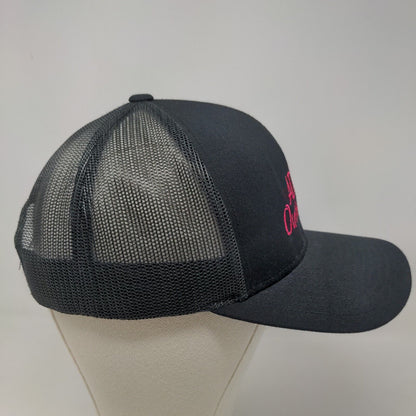 Pacific Headwear Men's Snapback Mesh Back Hat Black Embroidered ADU Outing Logo