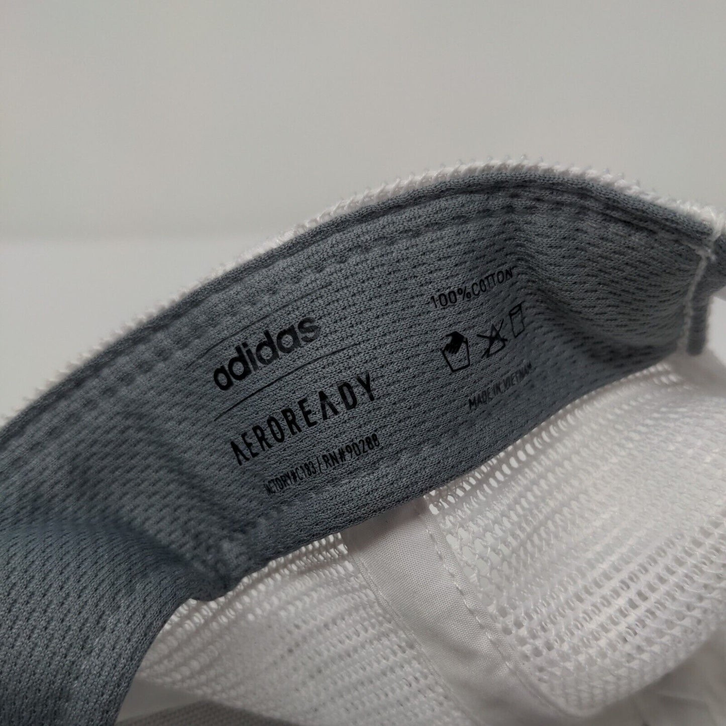 Adidas Aeroready Snapback Trucker Hat White OSFA Adjustable Mesh Back Cotton