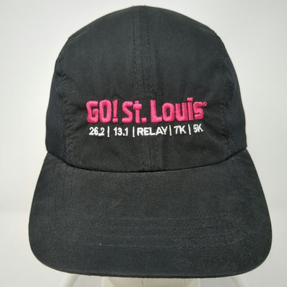 Headsweats Baseball Cap Black Pink One Size Running Mesh Hat GO St Louis 26.2