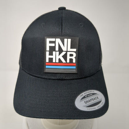 FNL HKR Patch Snapback Mesh Back Trucker Hat Black One Size Yupoong