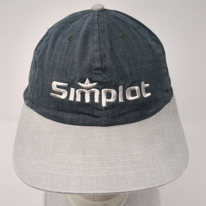 Simplot Slideback Hat Gray One Size Adjustable Embroidered 6 Panel
