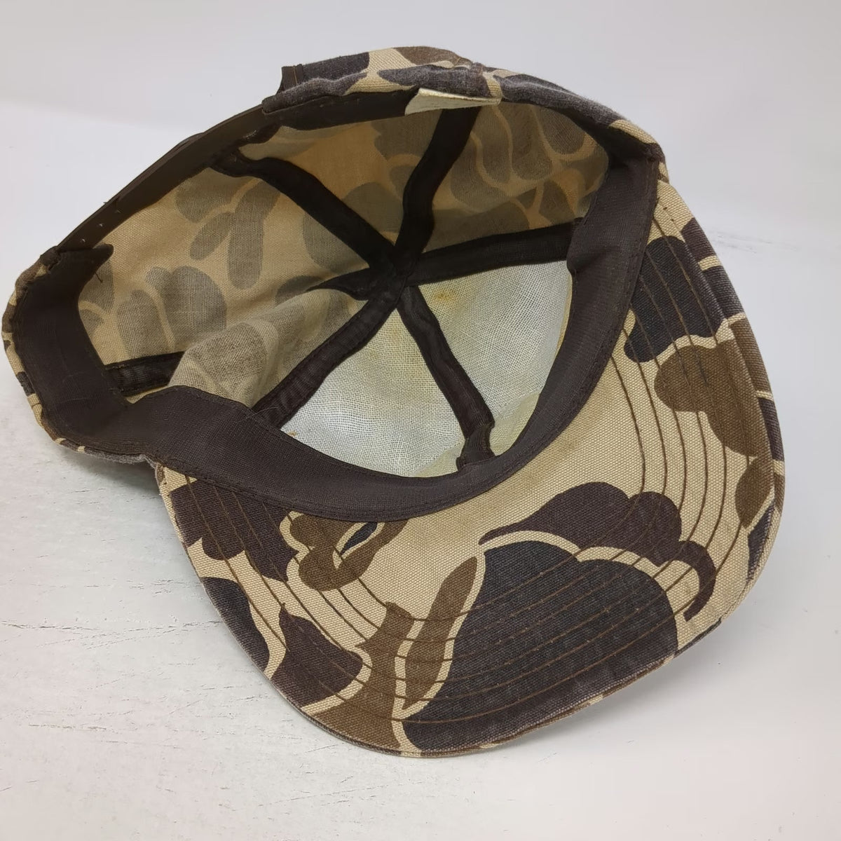 Ducks Unlimited Idaho Falls Camo Snapback Hat Brown Beige Oak Leaves Hunt VTG