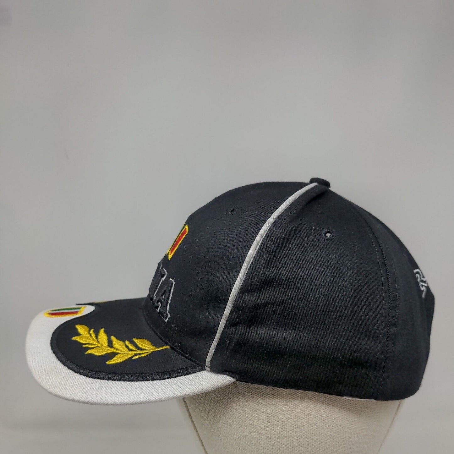 ROMA Strapback Hat Black One Size Adjustable Embroidered Patriotic 6 Panel