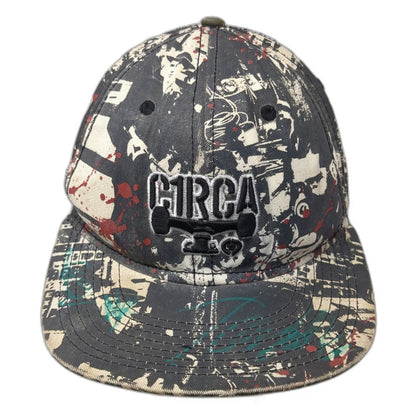 Circa Baseball Cap Black Collage Skateboard Truck Graphic Fitted Hat Size 7 1/4